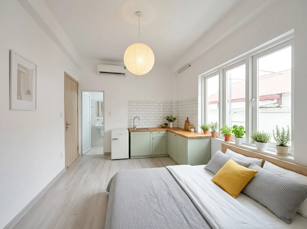 The same studio renovated in the Scandinavian direction